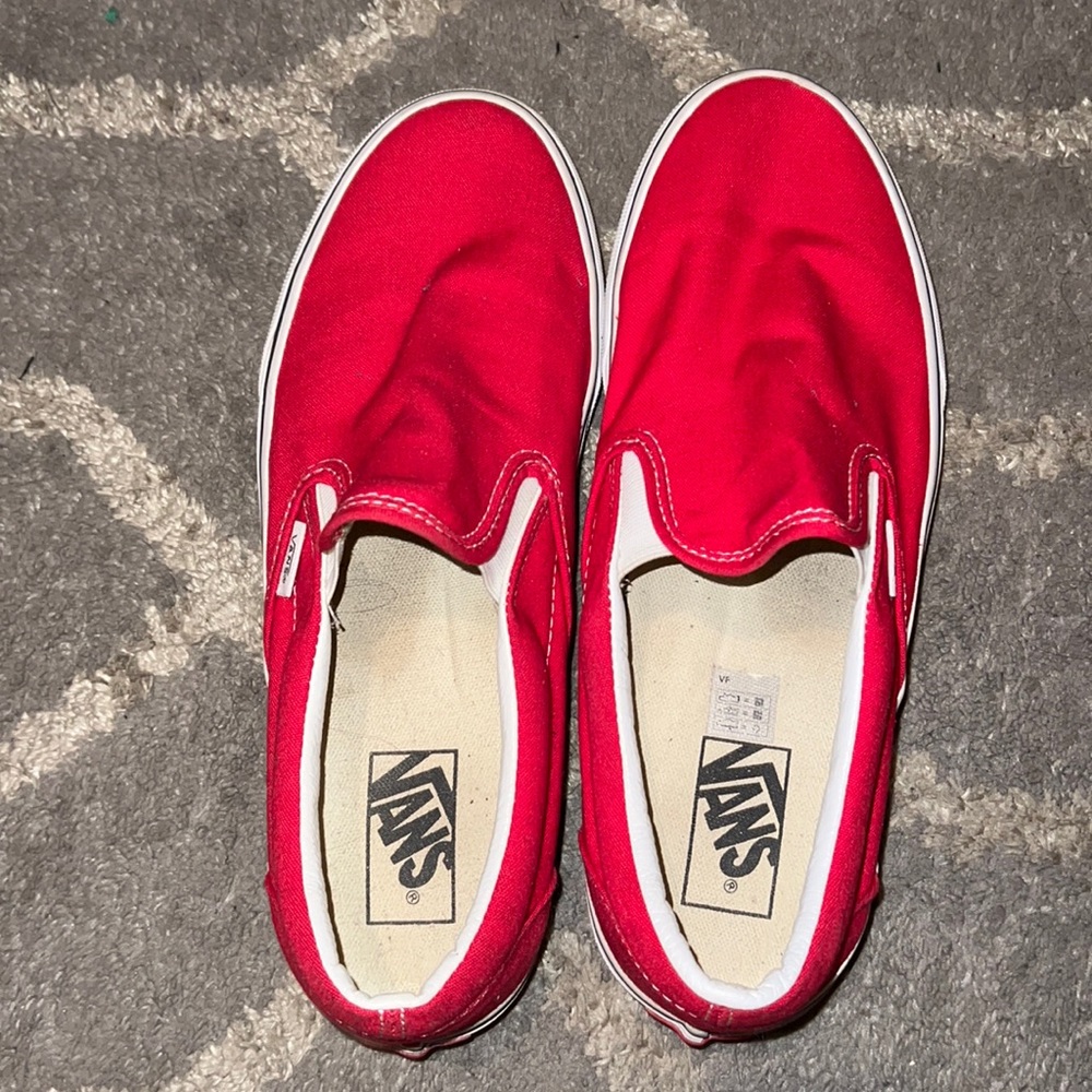 Red slip on VANS
